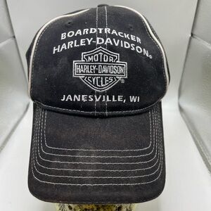 Harley Davidson black-and-white cap